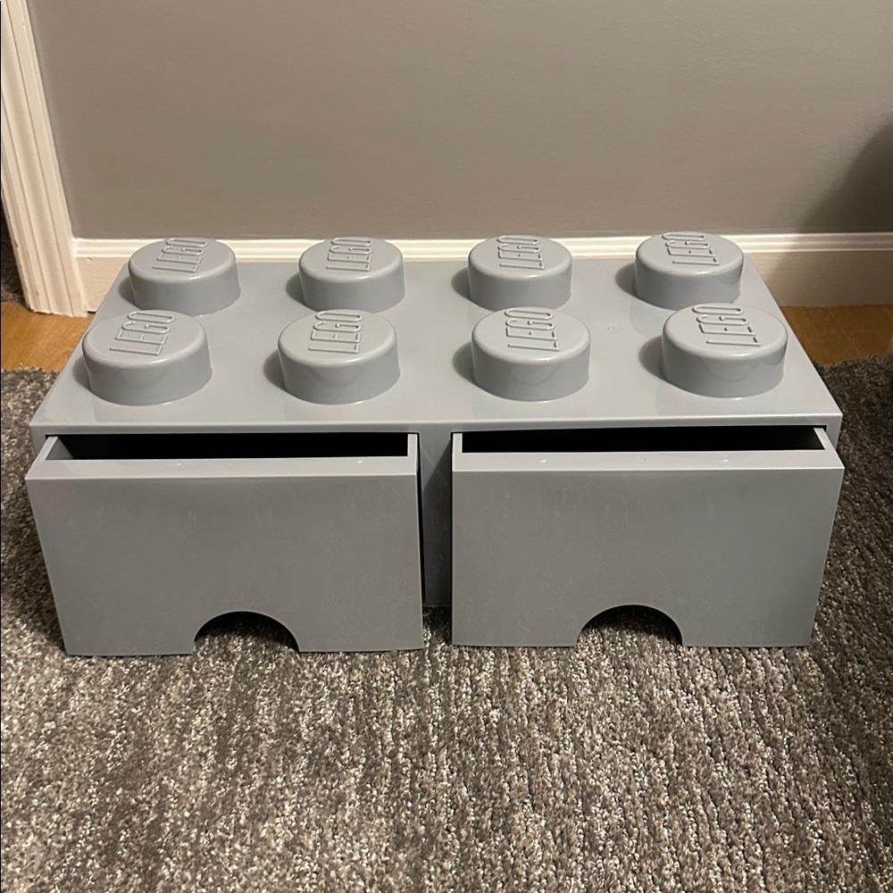 LEGO 2-drawer Storage GRAY 8 Stud Brick Box Room Copenhagen Stackable